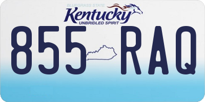 KY license plate 855RAQ