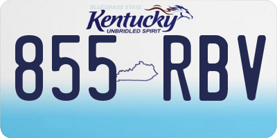 KY license plate 855RBV