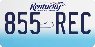 KY license plate 855REC