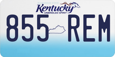 KY license plate 855REM