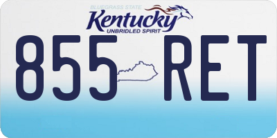 KY license plate 855RET