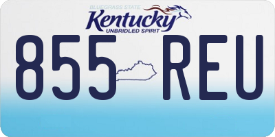 KY license plate 855REU