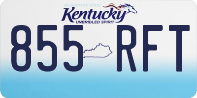 KY license plate 855RFT