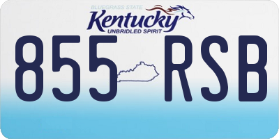 KY license plate 855RSB