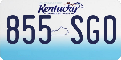 KY license plate 855SGO