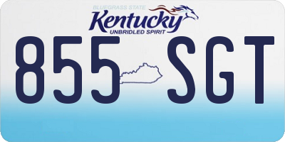 KY license plate 855SGT