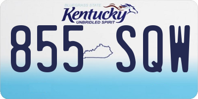 KY license plate 855SQW