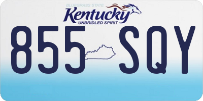 KY license plate 855SQY