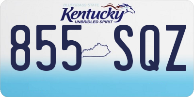 KY license plate 855SQZ