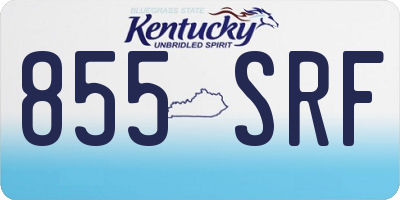 KY license plate 855SRF