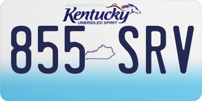 KY license plate 855SRV