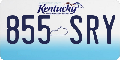 KY license plate 855SRY