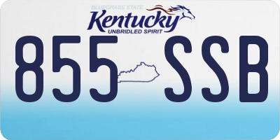 KY license plate 855SSB