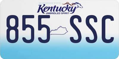 KY license plate 855SSC