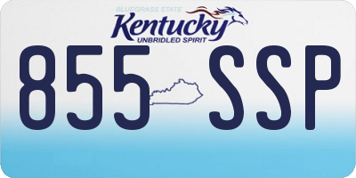 KY license plate 855SSP