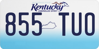 KY license plate 855TUO