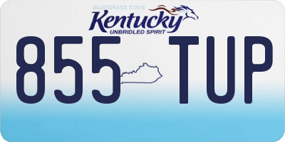 KY license plate 855TUP