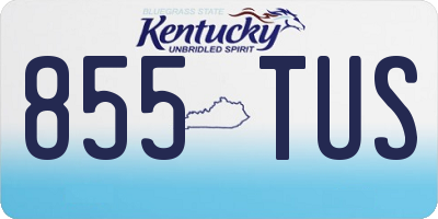 KY license plate 855TUS