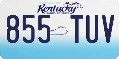 KY license plate 855TUV