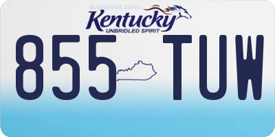 KY license plate 855TUW