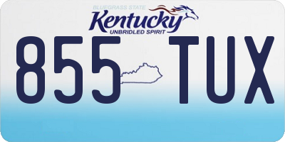 KY license plate 855TUX