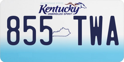KY license plate 855TWA