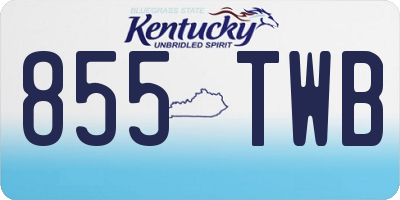 KY license plate 855TWB