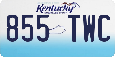 KY license plate 855TWC