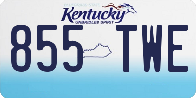 KY license plate 855TWE