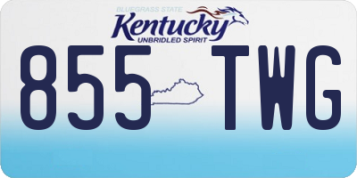 KY license plate 855TWG