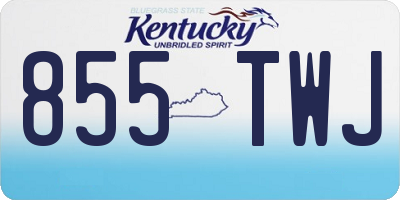 KY license plate 855TWJ