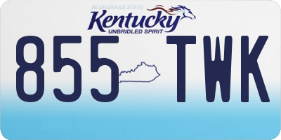 KY license plate 855TWK