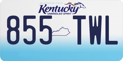 KY license plate 855TWL