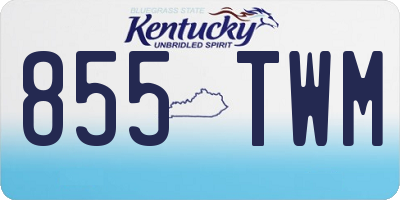 KY license plate 855TWM