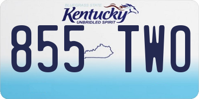 KY license plate 855TWO