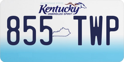 KY license plate 855TWP