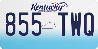KY license plate 855TWQ
