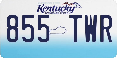 KY license plate 855TWR