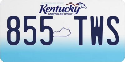 KY license plate 855TWS