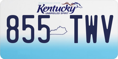 KY license plate 855TWV
