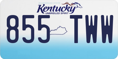 KY license plate 855TWW