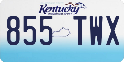 KY license plate 855TWX