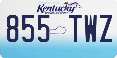 KY license plate 855TWZ