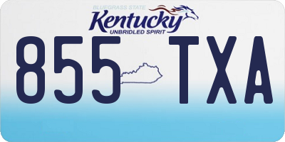 KY license plate 855TXA