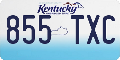 KY license plate 855TXC