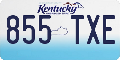 KY license plate 855TXE