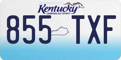 KY license plate 855TXF