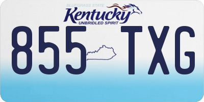 KY license plate 855TXG