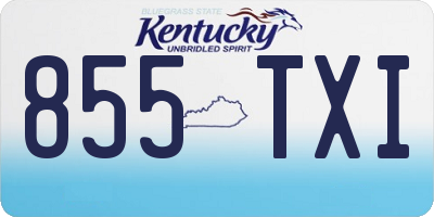 KY license plate 855TXI