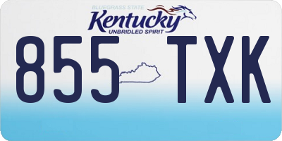 KY license plate 855TXK